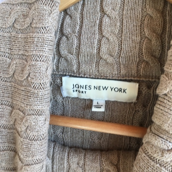 JONES NEW YORK TAN COWL NECK SWEATER L - Picture 2 of 4